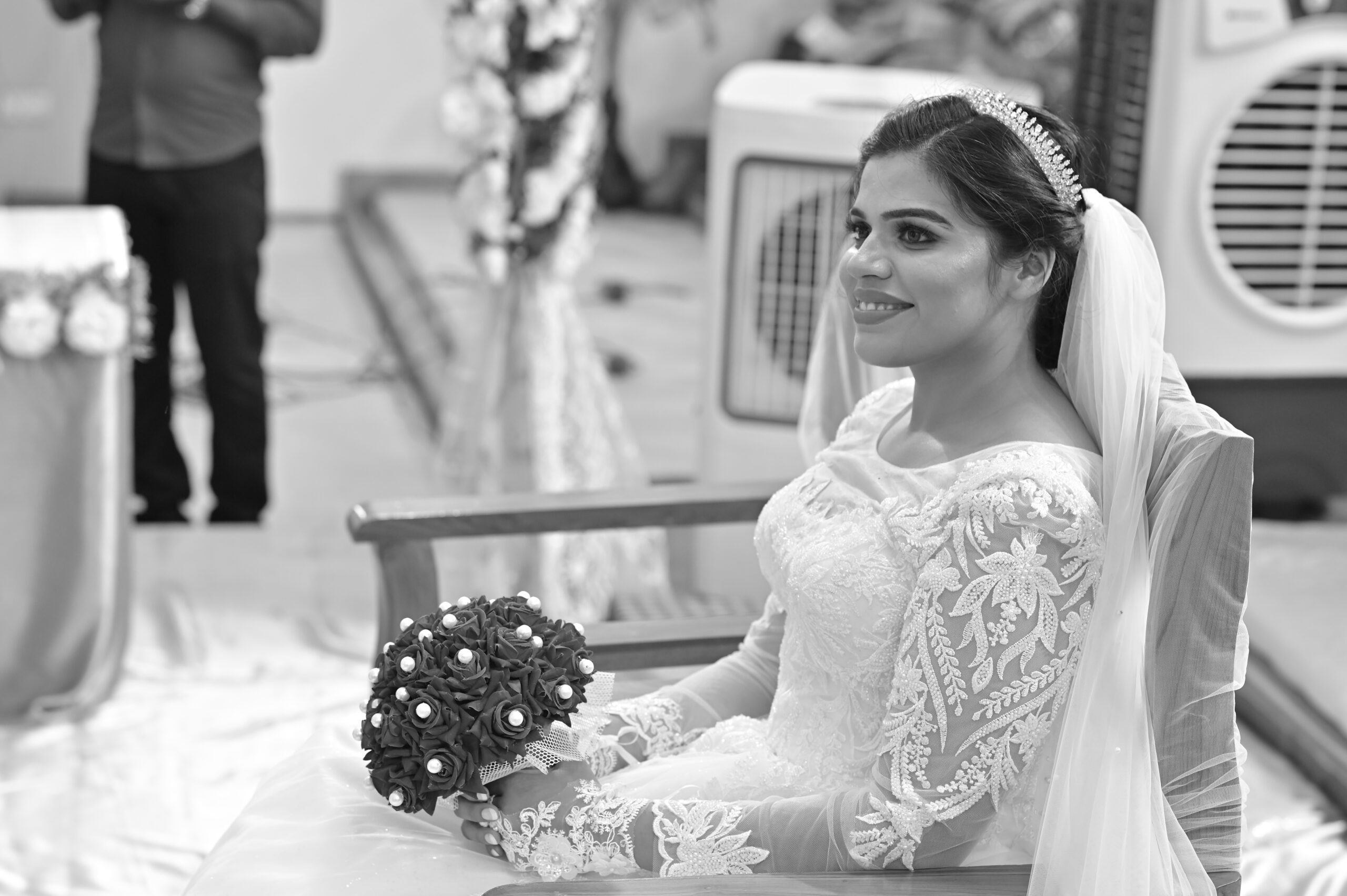 Praisey Thomas in her wedding dress