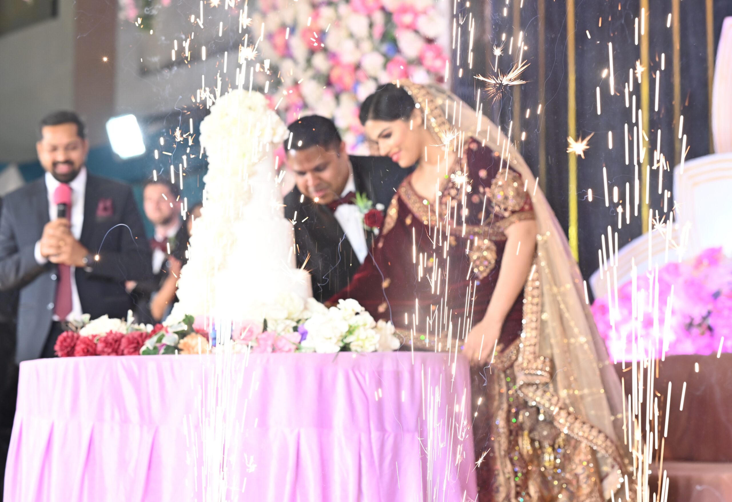 Michael Thomas and Praisey Thomas at their wedding reception
